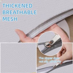 4 stuks - Waszakken - Netwaszakken voor wasmachine - Waszak met handvat - waszak - waszak voor wasgoed - waszak voor wasmachine - waszak voor delicate stoffen - reiswaszakken - wit - 30*20 cm , 40*30 cm , 50*40 cm , 60*50 cm — thumbnail 2