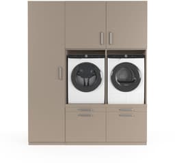 Wasophoogte® Wasmachine Kast Stockholm - Wasmachine verhoger - Wasmachine ombouw - 700(D)*1930(B)*2350(H) mm - Taupe — thumbnail 1