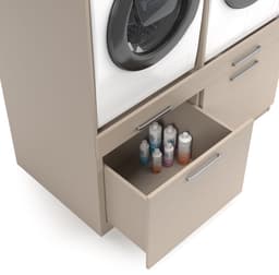 Wasophoogte® Wasmachine Kast Brugge - Wasmachine verhoger - Wasmachine ombouw - 700(D)*1330(B)*2110(H) mm - Taupe — thumbnail 2