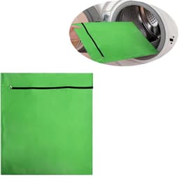 Waszak voor huisdieren - 70x80cm - met rits - geschikt voor wasmachines - vangt dierenharen op - groene waszak voor huisdieren - waszak van polyester - voorkomt dat de waszak verstopt raakt door dierenharen - geschikt voor honden en katten — thumbnail 1