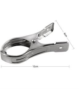 6 Stuks Wasknijpers, Roestvrij Stalen Clips, 12cm Lange Strandhanddoekenklemmen voor Wasgoed, Strandhanddoek, Badhanddoek, Beddengoed, Tapijt en Dikke Kleding — thumbnail 5