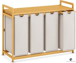 Equivera Wasmand 4 Vakken - Wasmand - Wassorteerder - Wasbox — thumbnail 1