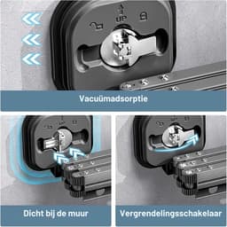 wanddroogrek - droogrek inklapbaar - kledinghangers - Ruimtebesparend - uitschuifbare - 3 droogrek - Donkergrijs — thumbnail 5