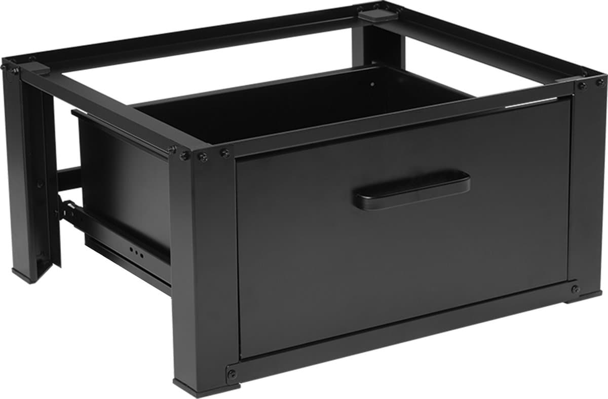 Vonia Wasmachine Verhoger - Wasmachine Verhoger met lade - Wasmachine Sokkel - Wasmachine Kast - Wasmachine ombouw - 54x63x31 - Zwart — afbeelding 1