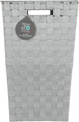 5Five Wasmand gevlochten Rotan - grijs - 57 liter - 33 x 33 x 53 cm - met deksel — thumbnail 3