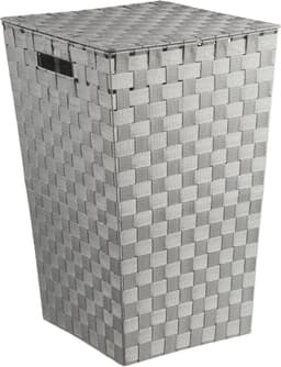 5Five Wasmand gevlochten Rotan - grijs - 57 liter - 33 x 33 x 53 cm - met deksel — thumbnail 1
