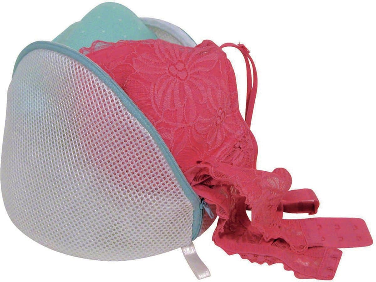 MSV Waszak voor delicaat wasgoed - lingerie/bh waszak - wit - 11 x 18 x 13 cm — afbeelding 1