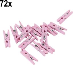 72x Mini Houten Knijpers Roze — thumbnail 2