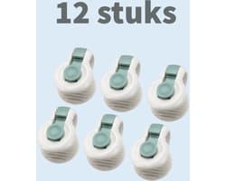 Stevige Dekbed clips - Dekbedclips - Dekbed Knijpers - Clip Dekbedovertrek - 12 stuks - Wit / Groen — afbeelding 1