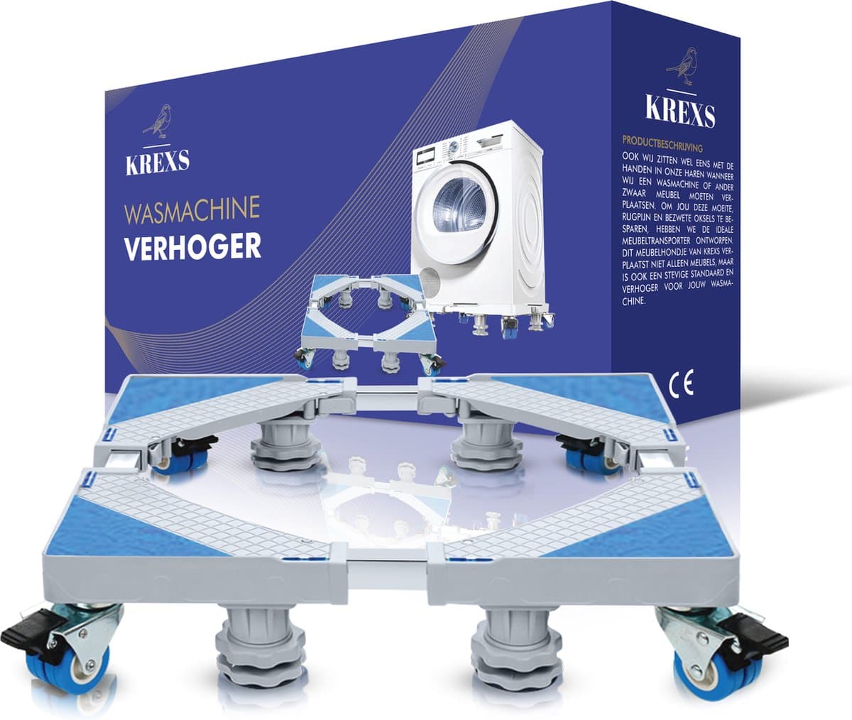 Krexs Wasmachine Verhoger - Meubelroller – Meubeltransporter - Meubelverplaatser – Met 4 wielen — afbeelding 1