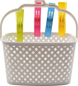 Discountershop® Wasknijpermandje Wit 22 x 12,9 x 15 cm — thumbnail 4