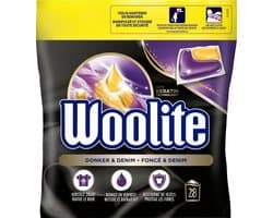 Woolite Zwart, Donker & Denim Wasmiddel met Keratine - 28 Capsules