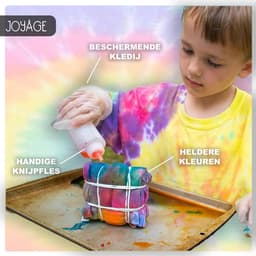 Joyage Tie Dye Kit Verf - 12 kleuren - Tie dye verf poeder - Tie dye set kinderen knutselset Textielverf wasmachine - Batik Verf set Wasmachinetextielverf Tye Dye set Meisjes speelgoed 5 jaar 6 jaar 7 jaar 8 jaar Sinterklaas cadeau verjaardagsfeestje — thumbnail 4