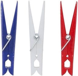 Wasknijperzakje / tasje met afsluitkoord en 24 gekleurde wasknijpers van kunststof - knijperzak / opbergtas — thumbnail 4