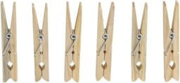 Wasknijperzakje / tasje met afsluitkoord en 20x houten wasknijpers - knijperzak / opbergtas — thumbnail 4