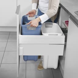 HAILO - Wasmanddrager - voor 45cm uitschuifbare kast - Met 2 x 33l wasmanden (wit / blauw) — thumbnail 4