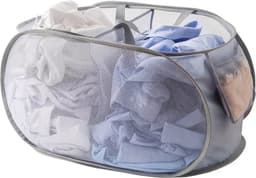 Livano Laundry Basket - Wassorteerder 3 Vakken - Wassorteerder - Wasmand 3 Vakken - Laundry Bag - Grijs — thumbnail 4