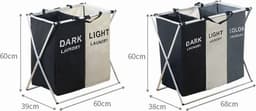 Opvouwbare Wasmand Organizer Voor Vuile Kleren Wasmand Grote Sorter Twee Of Drie Grids Inklapbare Opvouwbare Mand — thumbnail 5