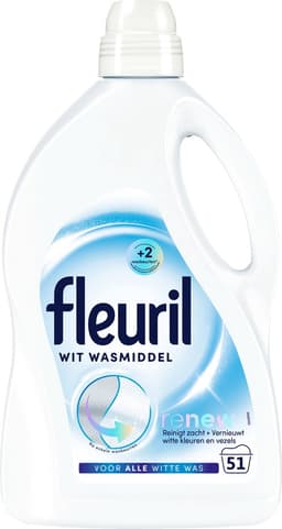 Fleuril Renew Wit- Vloeibaar Wasmiddel - Witte Was - Voordeelverpakking - 51 Wasbeurten — thumbnail 1
