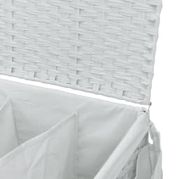 vidaXL - Wasmand - op - wielen - 60x35x60,5 - cm - rattan - wit — thumbnail 5
