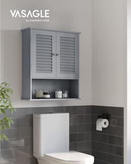 Badkamerkast met verstelbare planken en lamellendeuren — thumbnail 3
