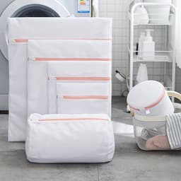 Intirilife Set van 6 Wasnetten Waszakken in verschillende maten, gemaakt van wit polyester - Om kwetsbaar wasgoed te beschermen tegen beschadiging — thumbnail 3