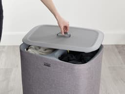 Joseph Joseph Tota Wasmand - 2 Compartimenten – Was Sorteren – 90 Liter - Grijs — thumbnail 2
