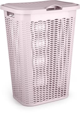 Wasmand Ventilation - met deksel - 2x stuks - zwart en roze - 50 liter - 61 x 43 cm — thumbnail 3
