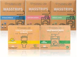 Wasstrips, Vaatwasstrips & WC Reiniger Strips Proefpakket - 3 Wasmiddel Geuren 3x20 Wasbeurten - 50 Vaatwasstrips - 50 Toiletreiniger strips — thumbnail 1