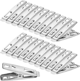 40 Stuks Antislip Wasknijpers, Winddicht en Roestvrij Roestvrijstalen Wasknijpers, Rvs Wasserij Pinnen, Wasknijpers, Metalen Kleding Pinnen Clips, voor Dagelijkse Hangende Kleding Voedselzegel Foto — thumbnail 1