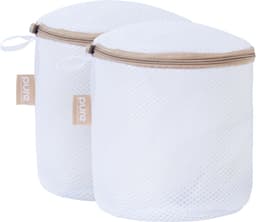 Pure Laundry Club BH Waszakken - Set van 2 Stuks – Rond (ø15×17 cm) - Vormvaste Waszakjes met Auto-Lock Rits & Beschermflap - Beschermt Beugels & Cups - Wasnet voor BH’s & Delicate Lingerie — thumbnail 1