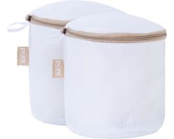 Pure Laundry Club BH Waszakken - Set van 2 Stuks – Rond (ø15×17 cm) - Vormvaste Waszakjes met Auto-Lock Rits & Beschermflap - Beschermt Beugels & Cups - Wasnet voor BH’s & Delicate Lingerie — afbeelding 1