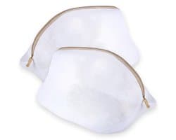 Peysaitr - Waszak - Wasschoenen zakken - Met rits - bescherming - wasmachine - reisopberger - ademend net - wit - 40x24x24cm - 2 stuks