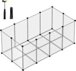 Songmics - Buitenren - dierenhok - ren - 145 x 72 x 57 cm - met bodemplaten - kunststof - voor cavia's, hamsters, konijnen, egels etc. — thumbnail 1
