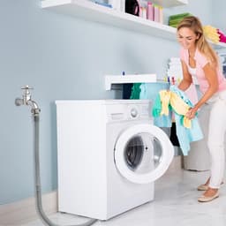 EXCITAT Wasmachine slang - Wasmachine afvoerslang verlengstuk - met afvoeraansluiting en 2 clips - Geschikt voor wasmachines, vaatwassers en drogers - 1m — thumbnail 3
