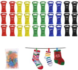 30 stucks wasklemmen - Antislip sokkenhanger - Wasknijpers - Draagbare wasaccessoires - Antislip wasknijpers van kunststof - Houden sokken stevig vast - Geschikt voor waslijnen, kleding en sokken, handdoeken, wasaccessoires - Veelkleurig — thumbnail 1