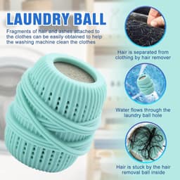 3 stuks wasballen - wasverzachter - anti-klit reinigingsbal -vlekverwijderaars voor kleding - elastische wasbal - herbruikbaar - geschikt voor wasmachine en droger (4,5*7cm - blauw, roze, groen) — thumbnail 3