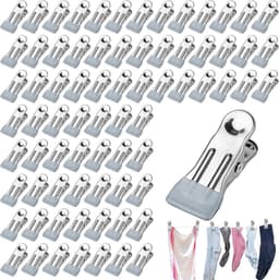 Metalen wasknijpers, 30 stuks, multifunctionele, antislip metalen wasknijpers, roestvrijstalen wasknijpers, metalen wasknijpers voor kleding, sokken, voedselverpakkingen, foto's (grijs) — thumbnail 1