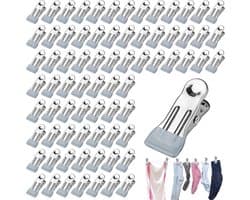 Metalen wasknijpers, 30 stuks, multifunctionele, antislip metalen wasknijpers, roestvrijstalen wasknijpers, metalen wasknijpers voor kleding, sokken, voedselverpakkingen, foto's (grijs)