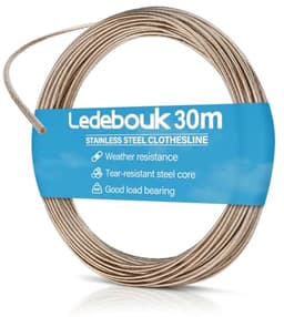 Wäscheleine 30 Meter Extra Stark mit Stahlkern – Flexible und Reißfeste Wäscheleine für Garten, Camping und Outdoor — thumbnail 1