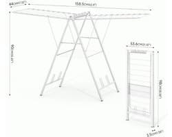 DailySupplies® Droogmolen met Voet voor Camping & Thuis - Wasrek Staand - Droogrek Inklapbaar - Wit