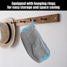 2 stuk,Waszak, cilindrisch, wasmachine polyester katoenen waszak, schoenbescherming, anti-deformatie, waszak, geschikt voor de meeste schoenen, voorkomt dat schoenen vervormen tijdens het wassen, grijs, 39*19cm — thumbnail 2