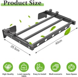 Unyqoos® Ruimtebesparende wasdroger met verstelbare armen voor balkon en badkamer — thumbnail 4