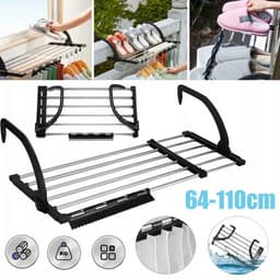Slim Uitschuifbaar Droogrek – 64–110 cm, Ideaal voor Kleine Ruimtes — thumbnail 4
