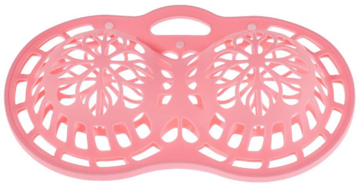 3D-modellering beha waszak, siliconen beha waszak, 14,8 x 8,9 inch wasmachine anti-vervorming verdikking speciale ondergoed waszak (roze) — afbeelding 1