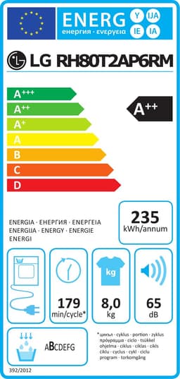 LG| RH80T2AP6RM - Warmtepompdroger - 8 kg — thumbnail 2