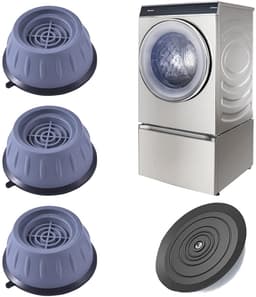 EXCITAT 4 stuks wasmachine voetjes - Met rubberen pads - Schokbestendig - Geschikt voor drogers, koelkasten, bureaus en nachtkastjes — thumbnail 5