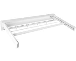 Uitschuifbaar wanddroogrek - Aluminium ABS wit - Opvouwbaar - Grote draagkracht - Ruimtebesparend - Roestvrij - Voor binnen en buiten