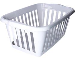 Plasticforte Wasmand - licht grijs - kunststof - 40 liter - 60 x 40 x 26 cm - manden voor wasgoed - huishouden - opbergmand