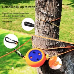 Vitdipy - Waslijn Uittrekbaar - Roldrooglijn - Waslijndraad 8 meter - Voor Binnen & Buiten - Voor camping / kamperen / reizen - Oranje — thumbnail 3
